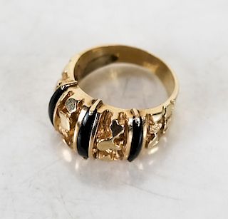 14k Gold and Onyx Ring