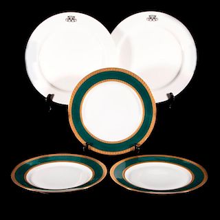 Two sets of dinner plates.