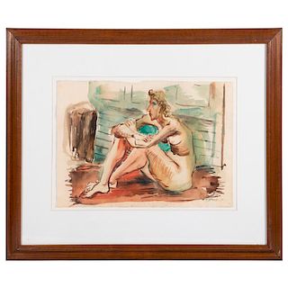 Watercolor on paper Ernst Stoltz (1901-1989) signed lower right and dated '37.
