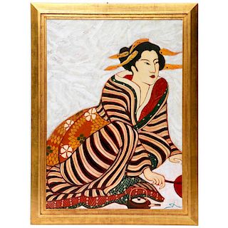 A painting of a Geisha.