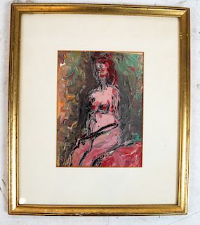Ralph ROSENBERG: Nude Woman - Oil on Paper