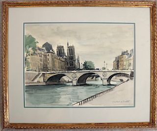 Constant Le BRETON: Paris - Watercolor