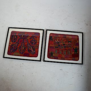 Pair of Framed Textiles