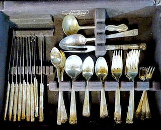 WILLIAM ROGERS SILVERPLATE FLATWARE SET APPRX. 60 PCS. WITH CASE
