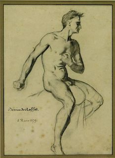 Male Nude Study Graphite Drawing
