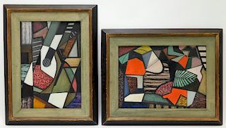 PR Signed Lieberman Synthetic Cubism Paintings