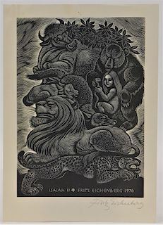 Fritz Eichenberg Child and Animals Woodblock Print