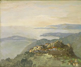 Maurice D. Lucas View of Capri Landscape Painting