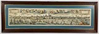 Illustrated Harbor Landscape of Antwerp Map Print