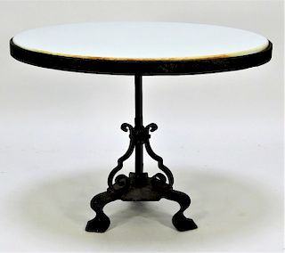 Antique Wrought Iron Vitrilite Miniature Table