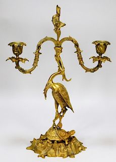 French Dore Japonesque Chinoiserie Candelabra