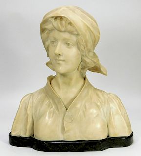 Adolfo Cipriani Marble Bust of a Woman
