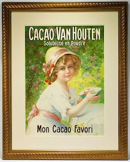 French Van Houten Cocoa Advertising Poster