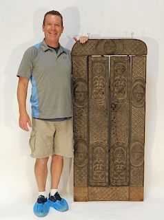 African Carved Wood Effigy Doorway