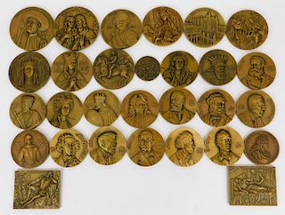 29 Portuguese Bronze Medallion Medal Collection