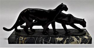 Frances Kent Lamont Bronze Leopards Sculpture