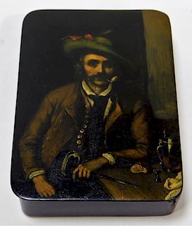 Stobwasser German Portrait Painted Snuff Box
