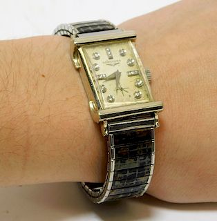 Mens Longines 14K Gold Diamond Wristwatch