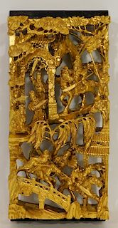 Chinese Gilt Wood Architectural Panel
