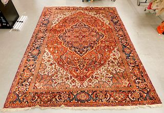 Mahal Blue and Red Floral Tendril Carpet Rug