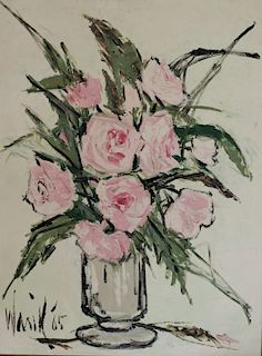 WARIK. Signed Oil On Canvas Still Life Of Flowers