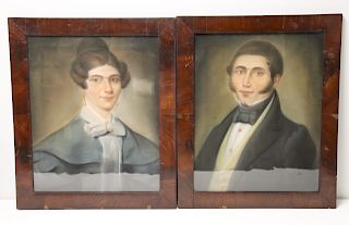 UNSIGNED. 2 x 19th Century Pastel Portraits.