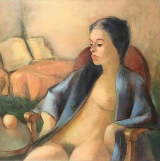 OWENS. Signed Oil On Canvas Nude.