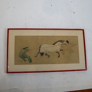 Chinese Horse and Figure - Print