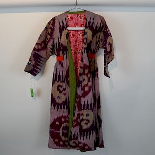 Silk Ikat-Dyed, Hand-Sewn Robe