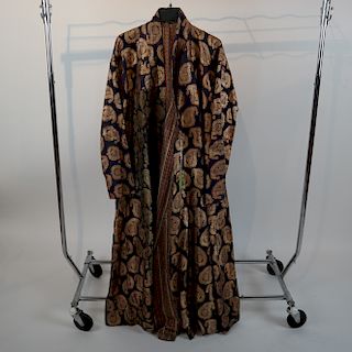 Vintage Paisley Silk Brocade Robe w/ Silk Lining