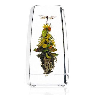 PAUL STANKARD Tall glass Botanical paperweight