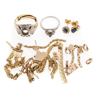 A Bag of Gold Links, Rings and Half Earrings
