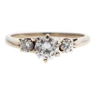 A Ladies 3 Stone Diamond Engagement Ring