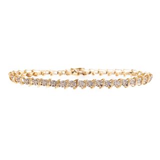 A Ladies "S" Link Diamond Bracelet in 10K