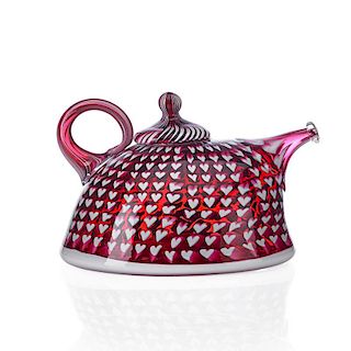 RICHARD MARQUIS Pink Hearts Teapot