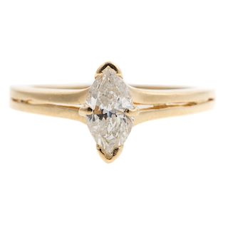 A Ladies Marquise Diamond Engagement Ring