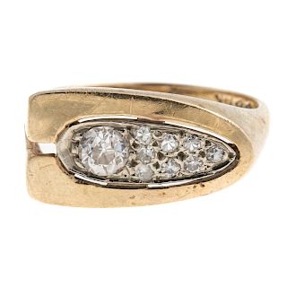A Pave Diamond Contemporary Ring in 14K