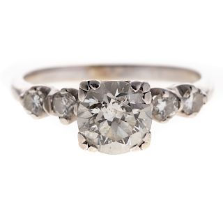 A Ladies Platinum 1.15ct Diamond Engagent ring
