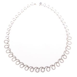 A Ladies 5 ctw Diamond Necklace in 18K Gold