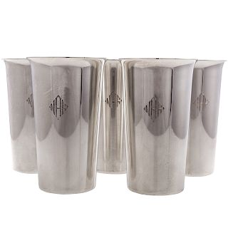 Five S. Kirk & Son Sterling Cocktail Tumblers