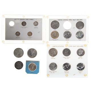 US  Half Dollar and Dime Type sets and extras