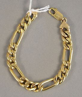 14K gold bracelet with large links, 7 1/4 in., 14.4 grams.