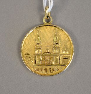 14K gold Mexican medallion, 16.6 grams.