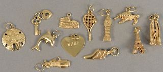 Lot of 14K gold charms, 20 grams.