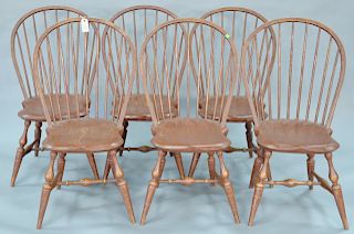 Warren Chair Works set of six Windsor style side chairs.