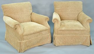 Pair of upholstered easy chairs.