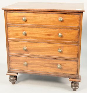 Diminutive mahogany chest. ht. 28 1/2 in., wd. 26 in., dp. 18 in.
