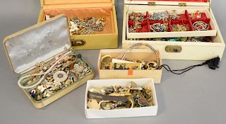 Two tray lots of costume jewelry.