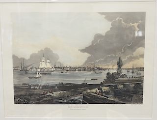 L Augier, engraved in aquatint, New York in 1846 from Governors Island, plate size 18" x 23 1/2". Provenance: Property from the Credit Suisse American