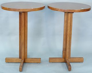 Pair of Brunswick high top tables. ht. 43 1/2 in., dia. 30 in.